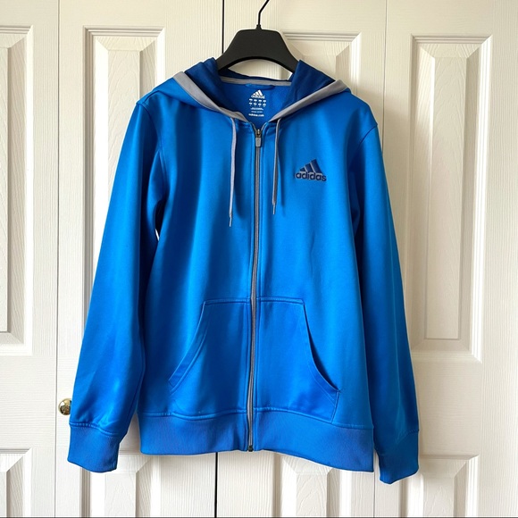 3/$30 Adidas Blue Full-Zip Hoodie - Picture 1 of 9